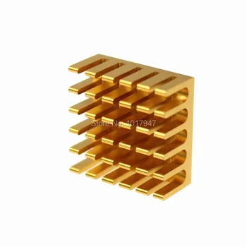 

2 Pieces LOT 22x22x10mm Golden Aluminum Heatsink Radiator Cooler for Electronic IC LED Computer
