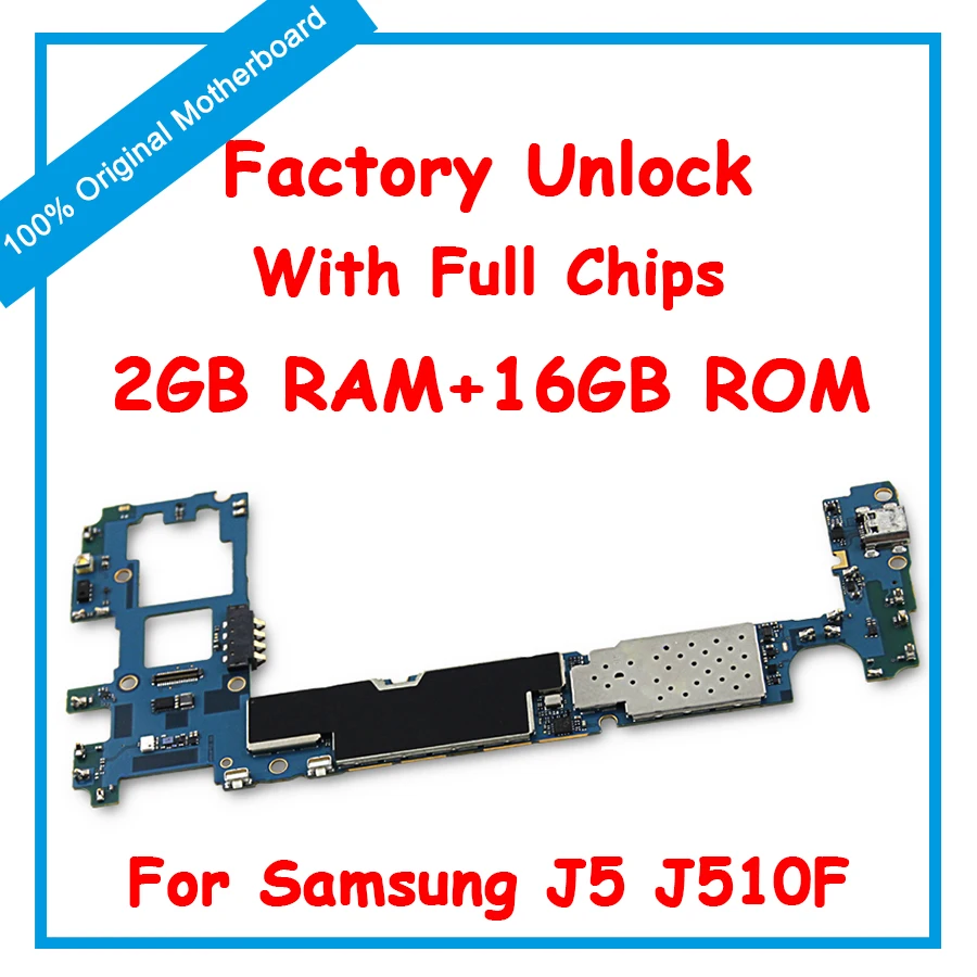 

Motherboard For Samsung J5 J510F 1/Dual SIM Unlocked MainBoard Original With Chips Logic Board