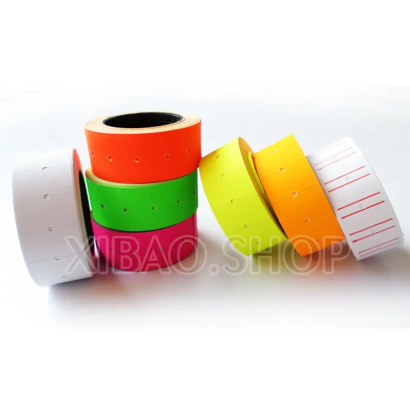 Free shipping 10 Rolls of Red Price Gun Paper Tag Mark Sticker Supermarket Labels Self adhesive ...