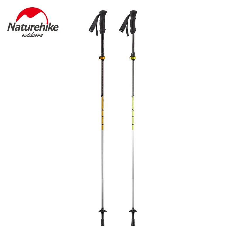 Naturehike Bengala Dobrável Ultraligh Portátil Caminhadas Vara Telescópica Alça Reta Pólo Trekking Escalada Vara Nh17d005 d