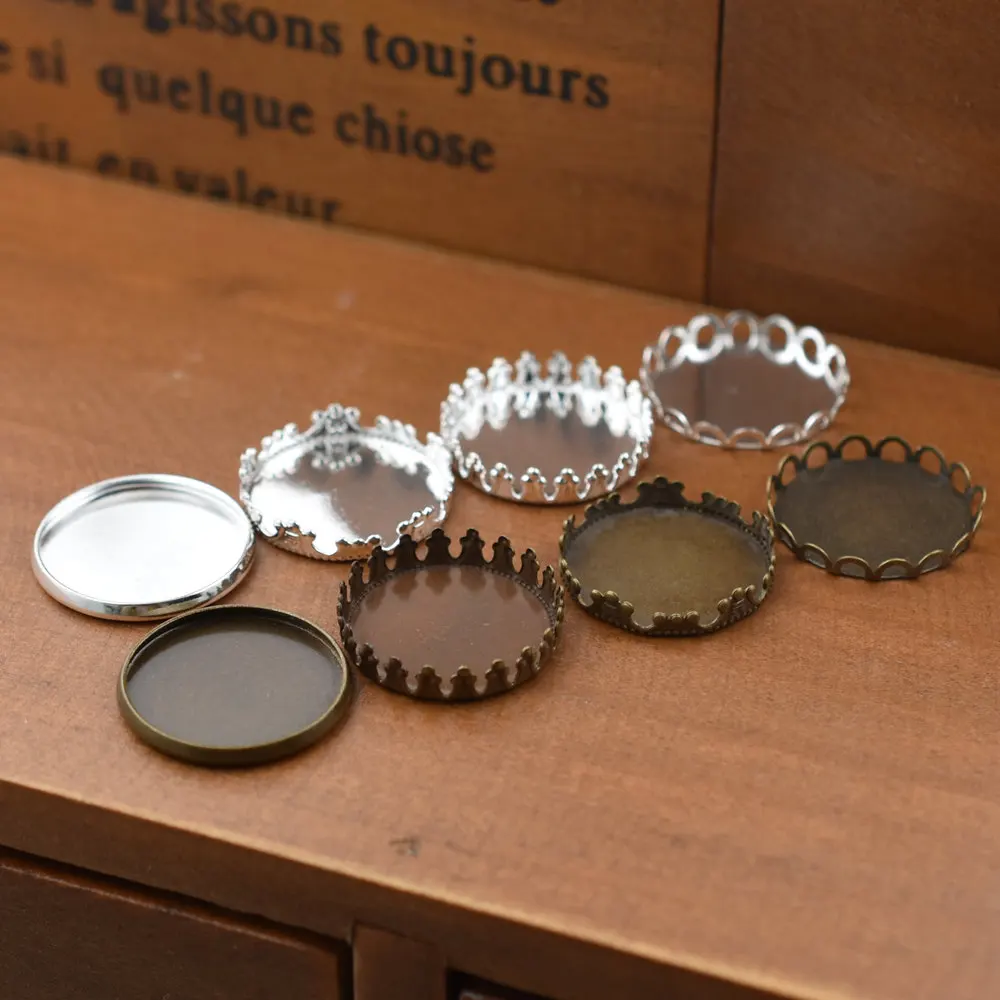 

15pieces 20mm Brass Material Cameo Setting base Charms Cabochon Base Pendant Tray jewelry making component craft materia