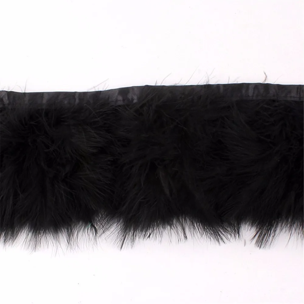 Buy 10 meters black turkey marabou feather trim