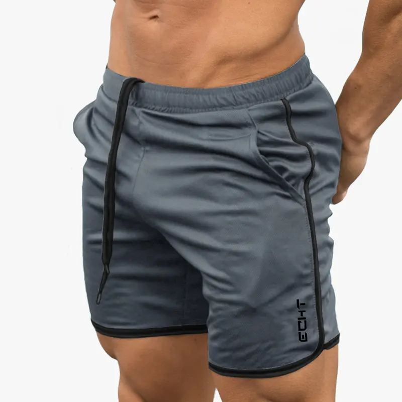 Men Summer Slim Shorts Gym Fitness Bodybuilding Running Jogging Training Male Short Pant Knee Length Breathable Mesh Sportswear