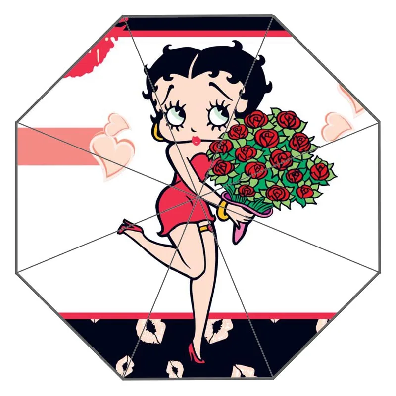 Пользовательский Betty Boop Зонт с произведением искусства зонт от солнца и солнцезащитный крем анти-УФ зонтик# QAZ098K - Цвет: Umbrella