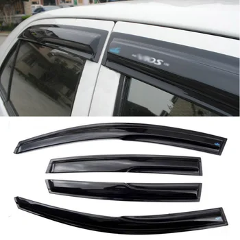 

4pcs Windows Vent Visors Rain Guard Dark Sun Shield Deflectors For Toyota Vios 2003-2007