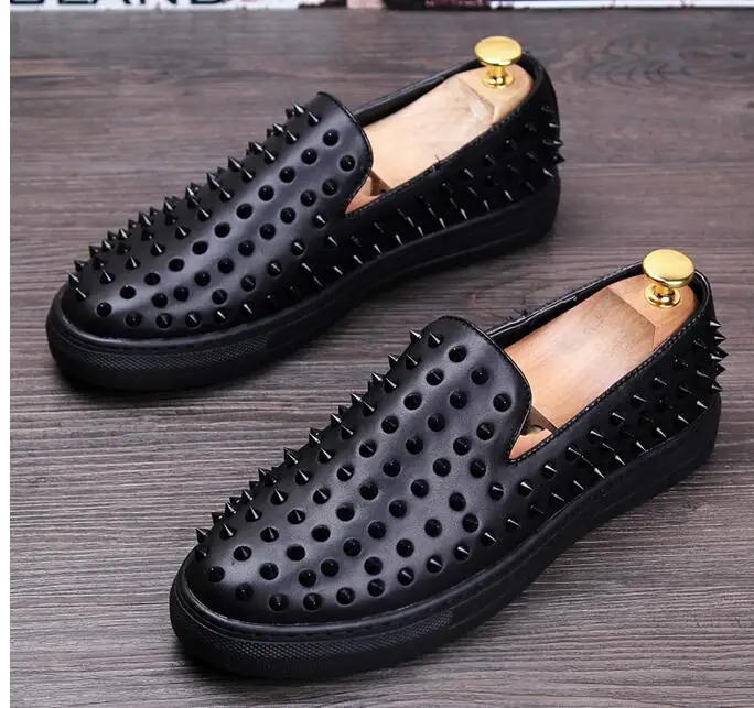 Модные мужские туфли из натуральной кожи; Zapatillas Superstar; Повседневные Легкие мужские кожаные туфли типа мокасин с круглым носком на плоской подошве - Цвет: Черный