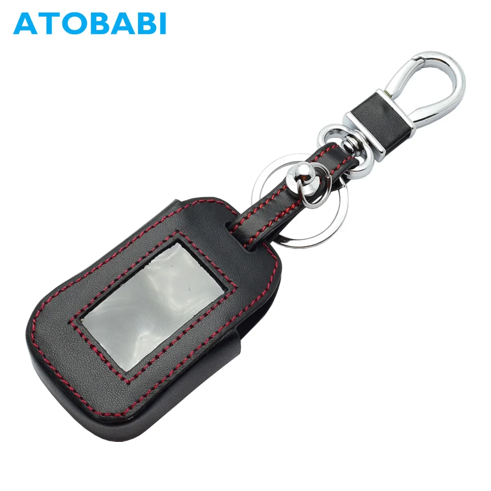 

ATOBABI A92 Genuine Leather Key Fob Cover Cases For StarLine A92 A94 A62 A64 A95 Two-Way Car Alarm Transmitter A94 LCD Keys Case