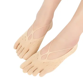 

Cross Hole Velvet Summer Mesh Funny Socks Women Invisible Shallow Silicone Antiskid Toe Sock Breathable Women\\'s Short Socks
