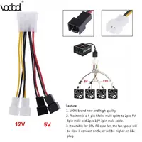 connector מתאם 1pcs / מחשב הרבה קירור כבלי חשמל מאוורר 4pin מולקס כדי Connector מתאם כבל 3pin אוהד כוח 12V * 2 / 5V * 2 עבור מאוורר המעבד PC Case (3)