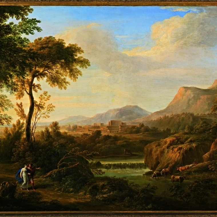 Landscape With Two Figures Poster Print (24 x 18)