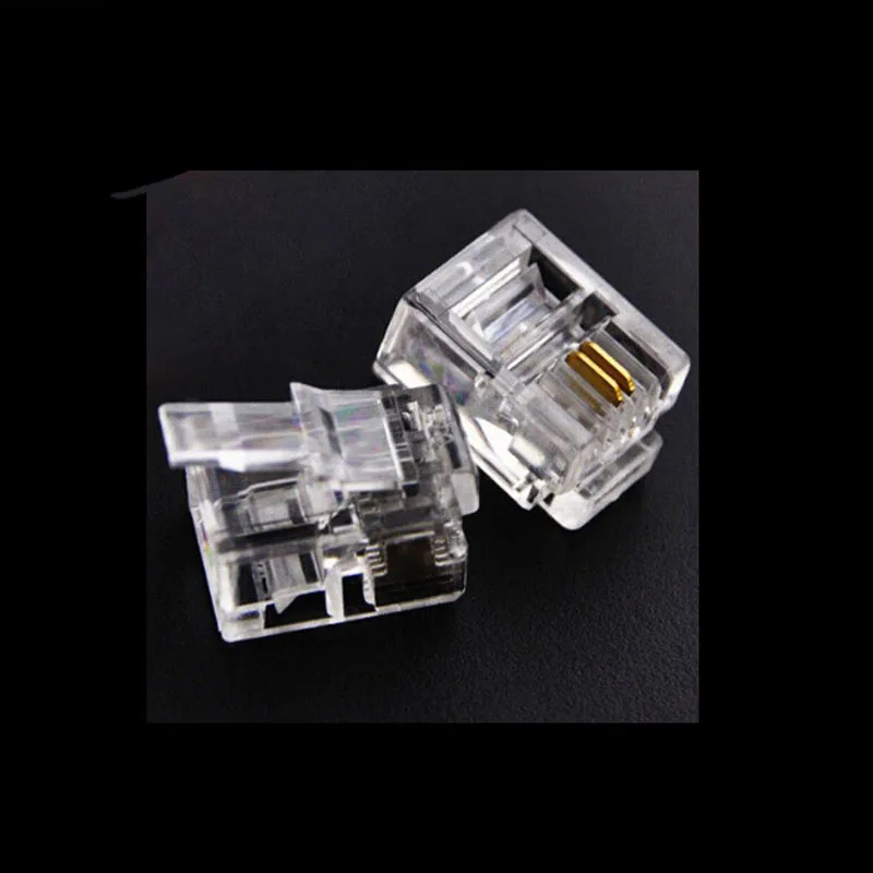 Connector Plug 2 Pin RJ11 RJ 11 6P2C Modular Telephone Phone Crystal