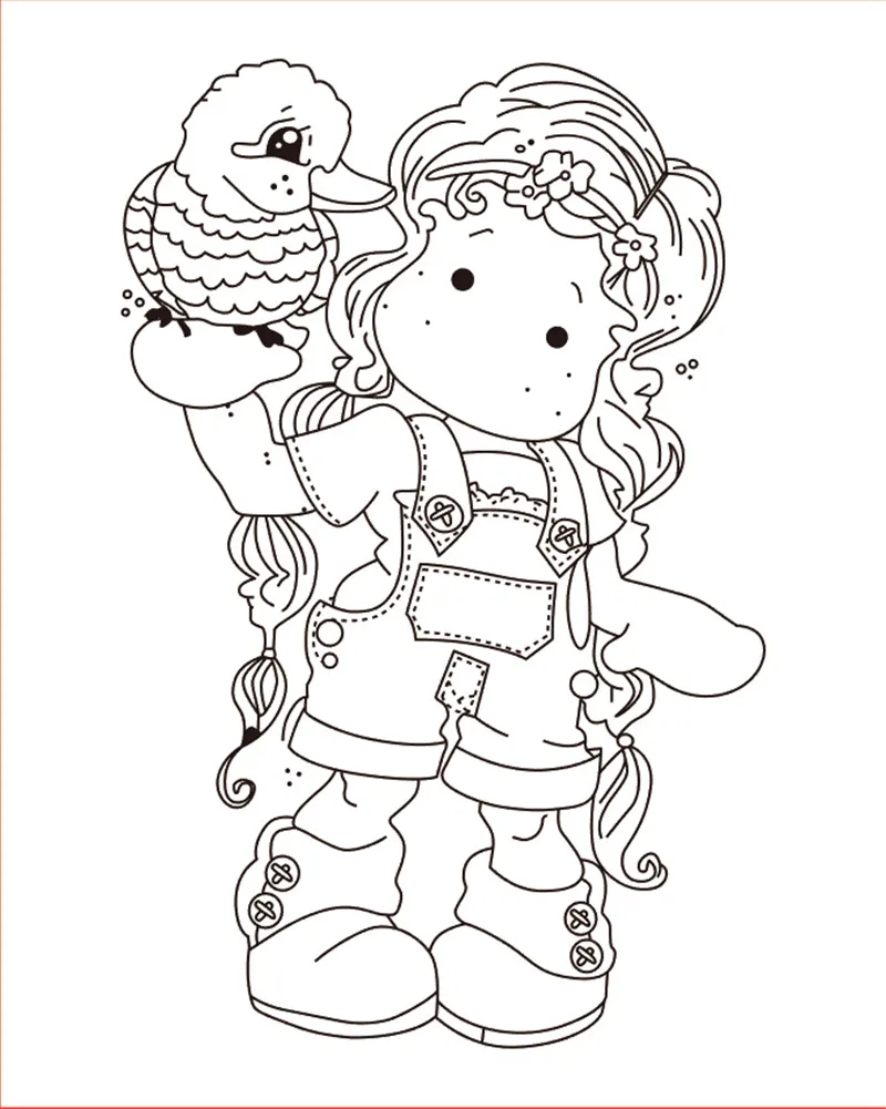

10x8 Girl holding something in hand Transparent Clear Stamps for Scrapbooking for DIY Card Making Cutting Crafts Stencil