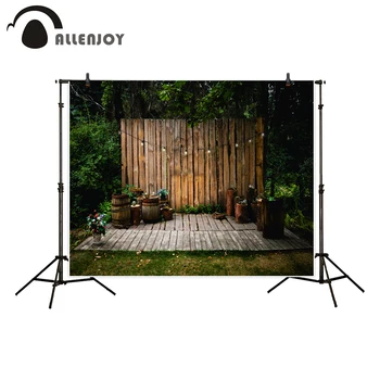 

Allenjoy photography backdrop beautiful park garden wooden terrace rustic loft indoor background photo studio camera fotografica