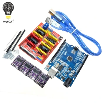 

Free shipping cnc shield V3 engraving machine 3D Printe+ 4pcs DRV8825 driver expansion board for Arduino UNO R3 with USB cable