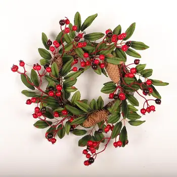 

Artificial Flower Wreath Door Hanging Christmas Decorative Flowers Wreaths Party Supplies Pinecone Door Wall Hanging Ornaments