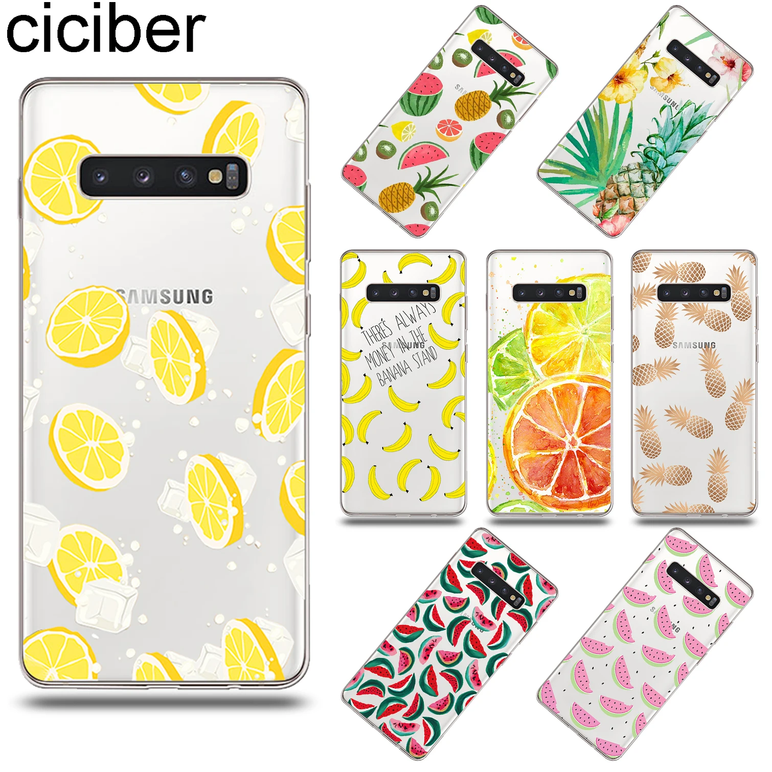 

ciciber Fruit Watermelon Cover for Samsung Galaxy S10 S9 S8 Plus S10+ S10e Soft TPU Phone Case for Samsung S7 S5 S6 Edge mini