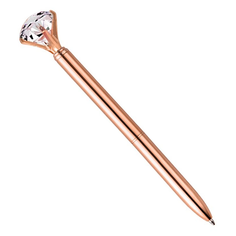 

12 Pieces Big Diamond Crystal Ballpoint Pens And 12 Pieces Ballpoint Pen Refills,Black Ink(Rose Gold)