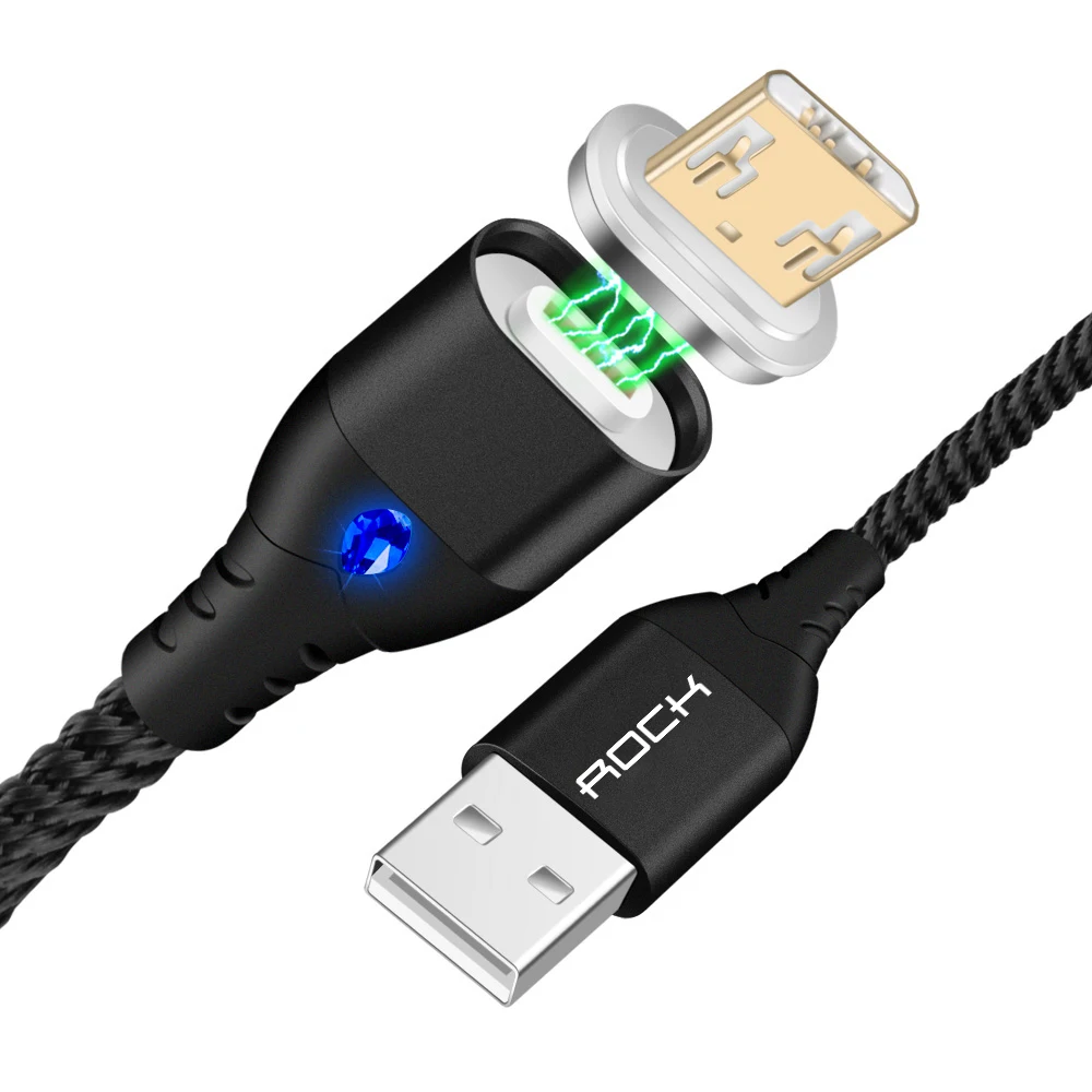 Магнитный usb-кабель ROCK 5A для быстрой зарядки, кабель USB type C, кабель для микроосвещения для iPhone, samsung, Xiaomi, универсальный usb-шнур