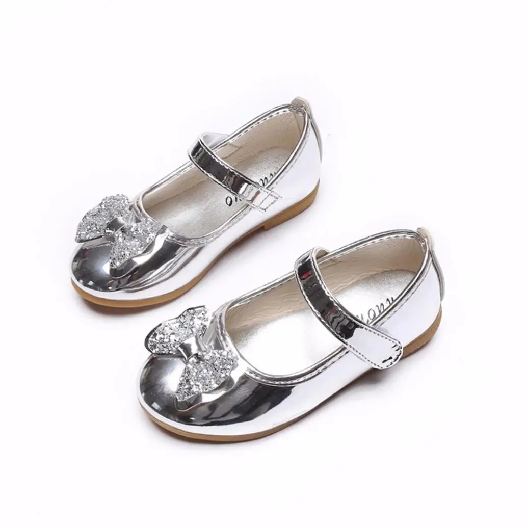 

girl shoes patent leather Fashion Princess shoes glitter Bowknot Dance Toddler Sandals Upper Quality Shoes l0721