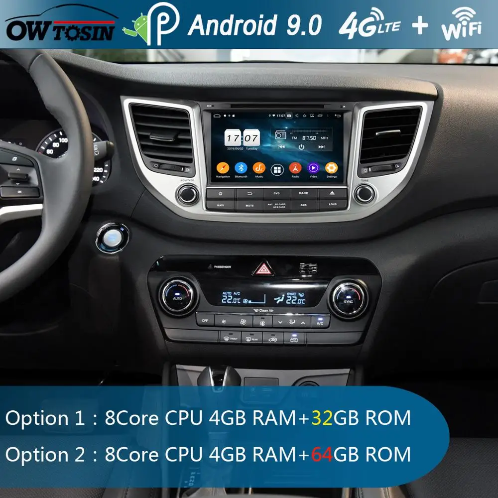 Cheap 8" IPS 8Core 4G RAM+64G ROM Android 9.0 Car DVD Radio GPS Navi For Hyundai TUCSON IX35 2015 2016 2017  DSP CarPlay Parrot BT 0