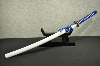 

New katana samurai japanese sword samurai wakizashi T10 real hamon blue blade steel stick knife metal taichi katana full tang