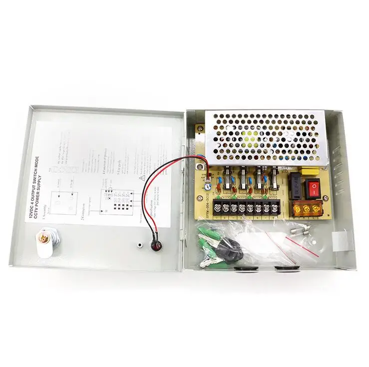 4CH DC 12V 5A Distribution Box Power Supply for CCTV Security Camera