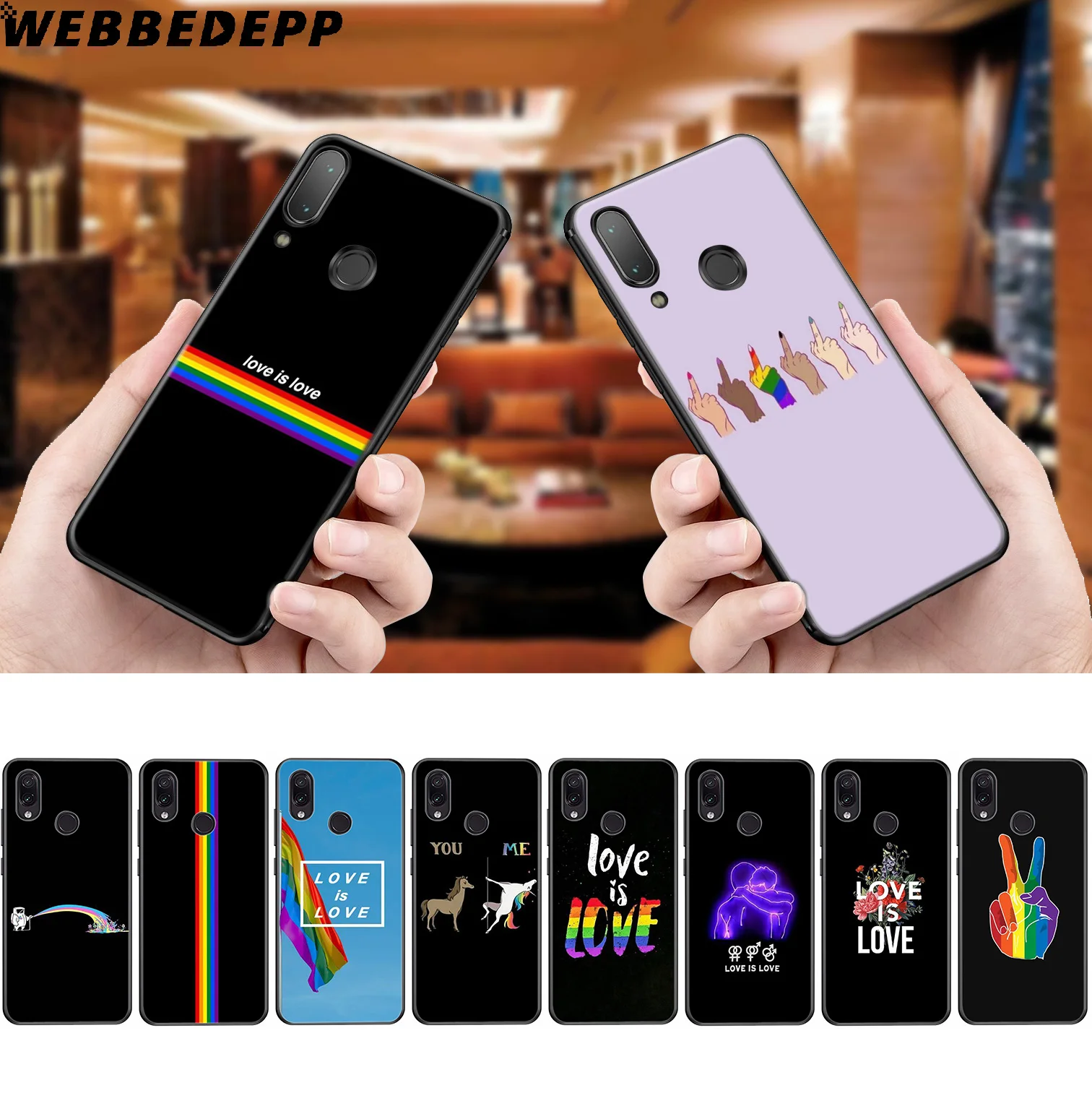 WEBBEDEPP Love Is LGBT Rainbow Soft Case for Xiaomi Redmi K20 7A 4A 4X 5 5A 6 6A S2 Note 8 4 7 Pro Plus Prime |
