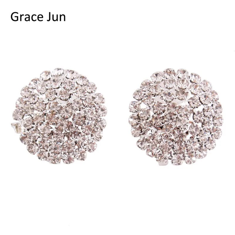 

2017 New Arrival Rhinestone Crystal Round Stud Earrings for Women Fashion Ear Buckle Earrings Party Wedding Fashion Bijouterie