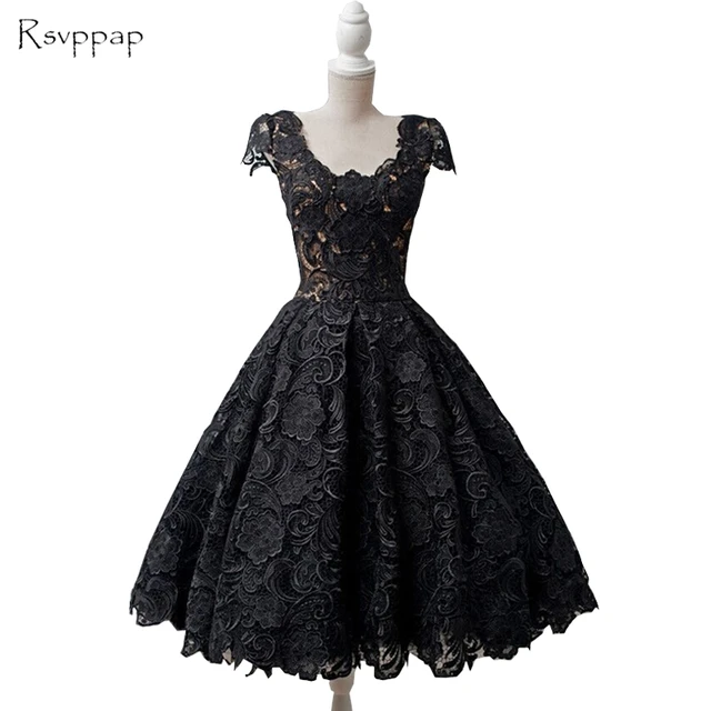 Black Short Formal Dress with Sleeves