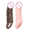 Strap on Delay Penis Sleeves Realistic Dildo Fake Penis Extension Cock With Ring Sex Toys for Men 1