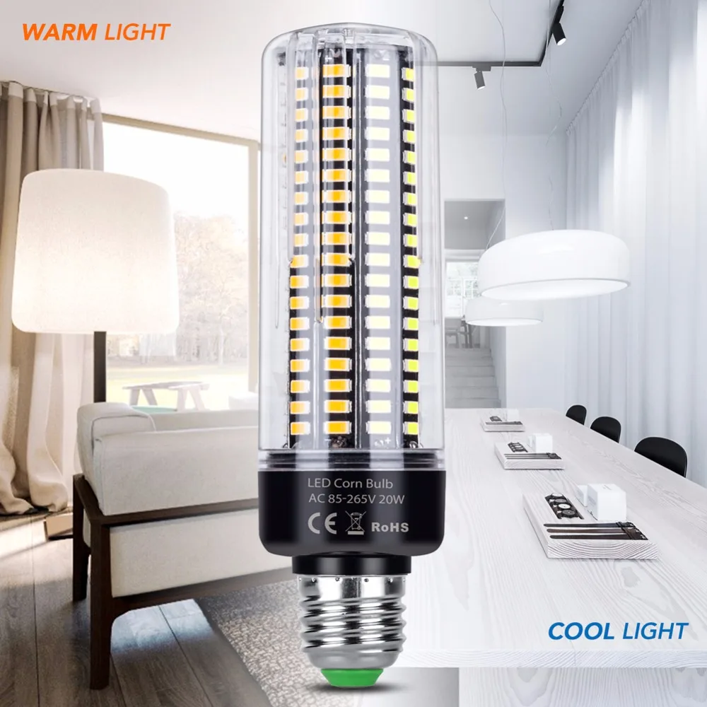 

E27 Led Light E14 SMD 5736 Led Corn Lamp High Power AC 85-265V Led Bulb Indoor Ampul Candle Light 28 40 72 108 132 156 189leds