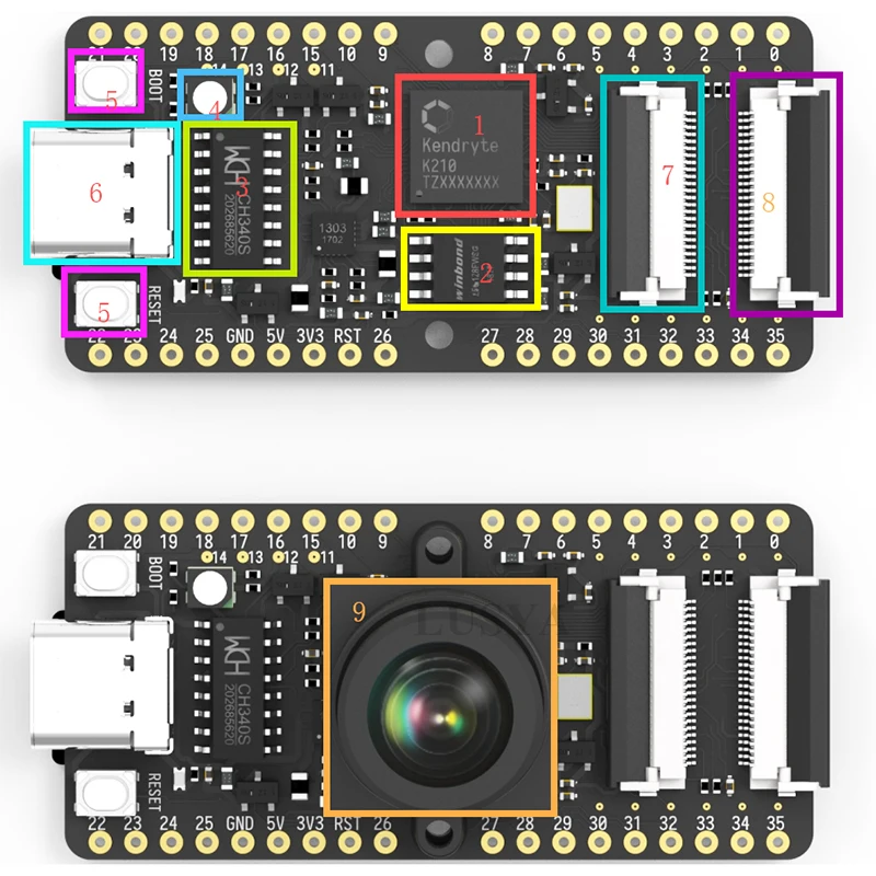 LUSYA Sipeed MAIX Bit AI макетная плата для прямой макетной платы с камерой+ экран K210 M12 T0652