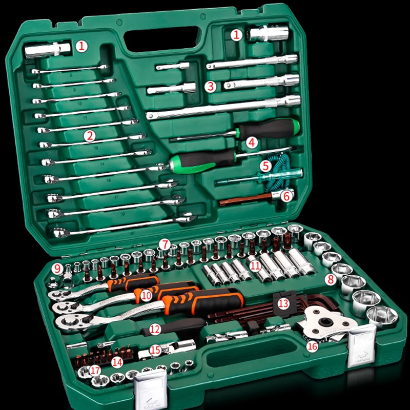 121-st-150-stks-Auto-Reparatie-Gereedschap-Monteur-Gereedschap-Set-Dopsleutel-Gereedschap-voor-Auto-Ratelsleutel-Schroevendraaier