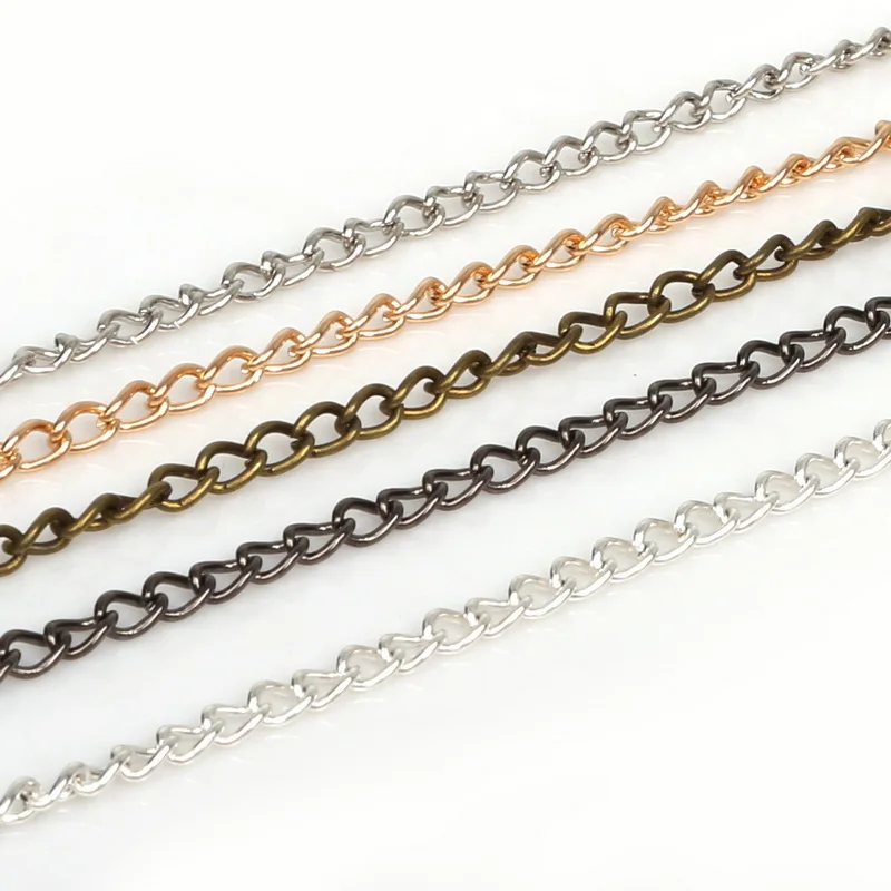10 м/лот новые античные бронзовые/золотистые/Серебристые/черные/Родиевые цепочки