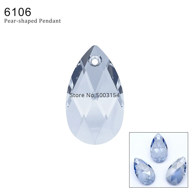 1 шт.) кристалл Swarovski 6106 грушевидный кулон из Австрия свободные бусины Стразы DIY Изготовление ювелирных изделий - Цвет: Crystal 001 BLSH
