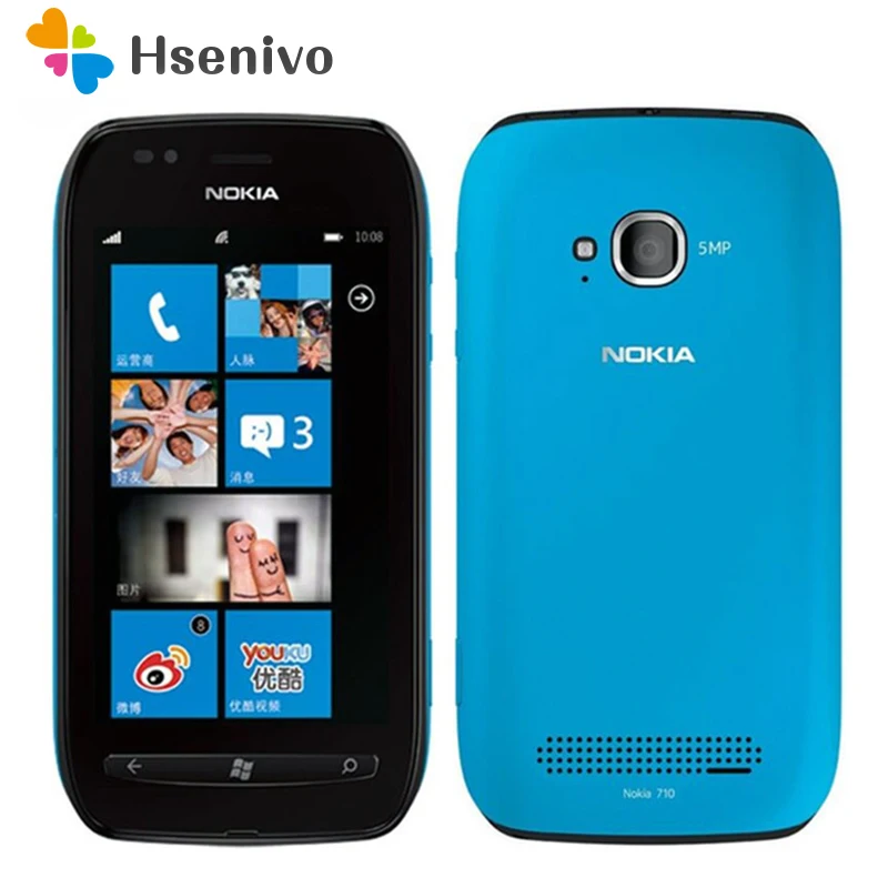 Оригинальный разблокированный Nokia Lumia 710 мобильный телефон Wi Fi 3G GPS 5 МП 3 7 дюйма