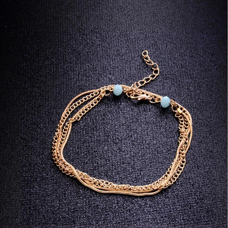 

Magnetic Therapy Bracelet Anklet Weight Loss Product Weight Loss Magnet Multi-layers Beads Pendant Anklet Health Care