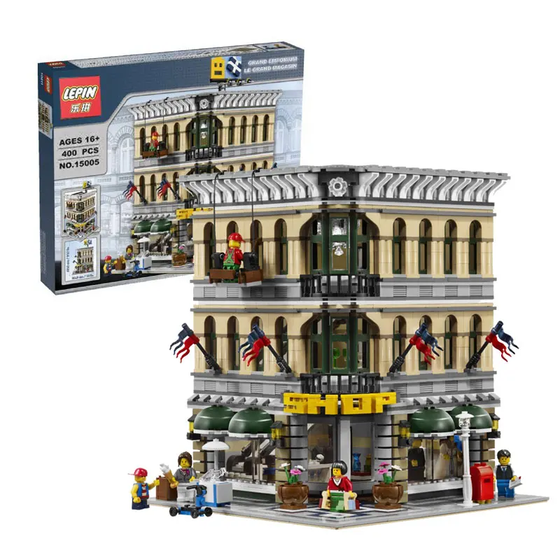 2232Pcs 2016 New font b LEPIN b font 15005 City Creator Grand Emporium Model Building Kits