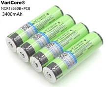 Batterie Rechargeable 18650 li-ion, 3400 mAh, 3.7 V, avec PCB pour lampe de poche, Protection VariCore, 4 pièces/lot