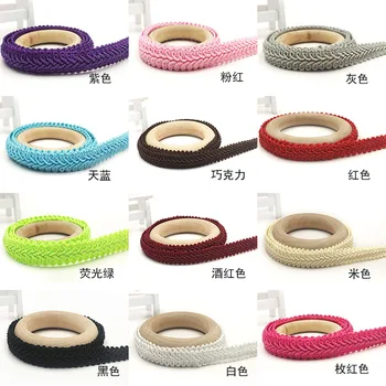 

200Meter 1.2cm Curve Lace Sewing Lace Trim White Black Red Pink Green Blue Centipede Braided Lace Ribbon DIY Clothes Accessories