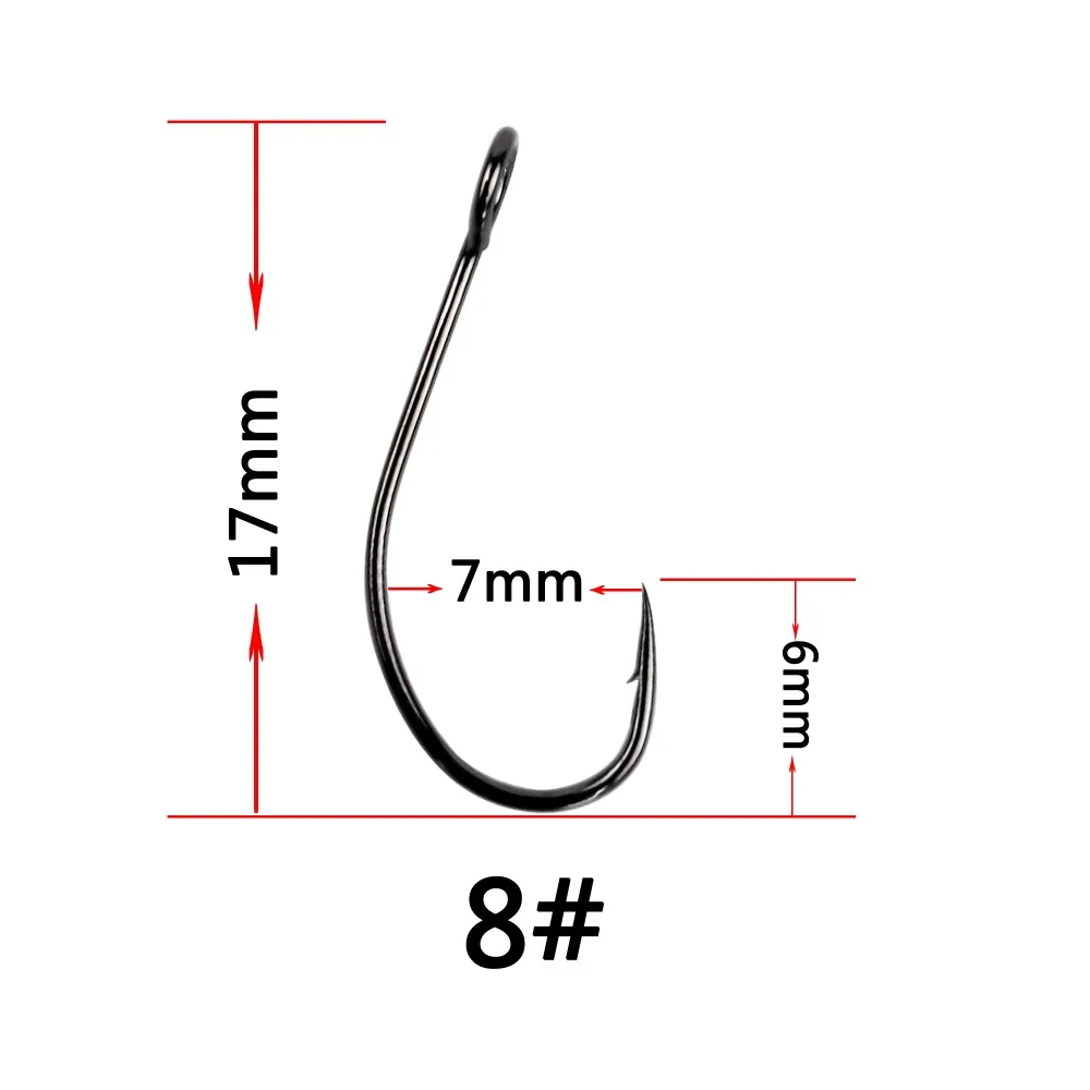 100 шт./упак. одинарный крючок из высокоуглеродистой стали с колючей рыболовные крючки снасть для морского окуня, окуня, зульщика, Краппи, ложка, рыболовный крючок