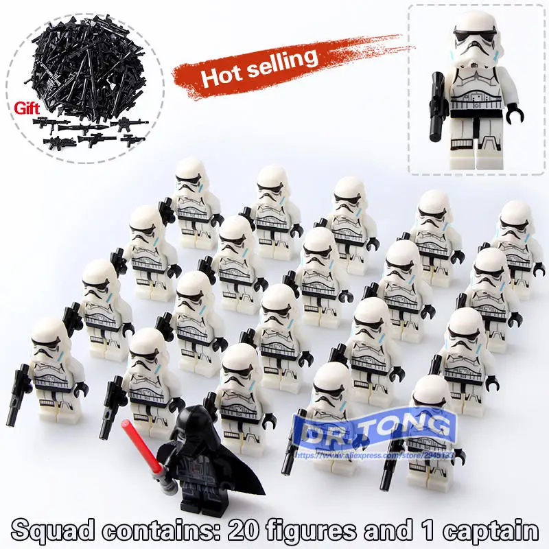 DR.TONG 20pcs/lot Star Wars Imperial Clone STORM Trooper Clone Soldiers with Weapon Building Block Mini Kids Toys Children Gifts DR.TONG 20pcs/lot Star Wars Imperial Clone STORM Trooper Clone Soldiers with Weapon Building Block Mini Kids Toys Children Gifts