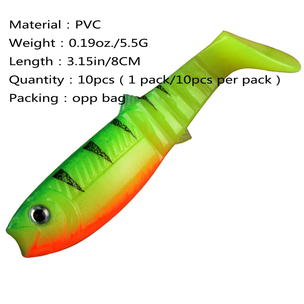 3.15in 3D Shad Swimbait для рыболовных приманок, подходит для всех видов буровых снастей, приманки, искусственные приманки