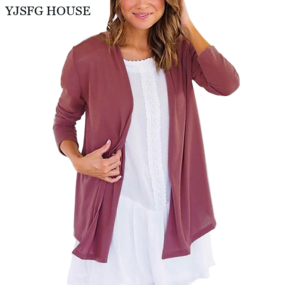 YJSFG HOUSE Fashion Spring Autumn Thin Long Sleeve Cardigan Casual