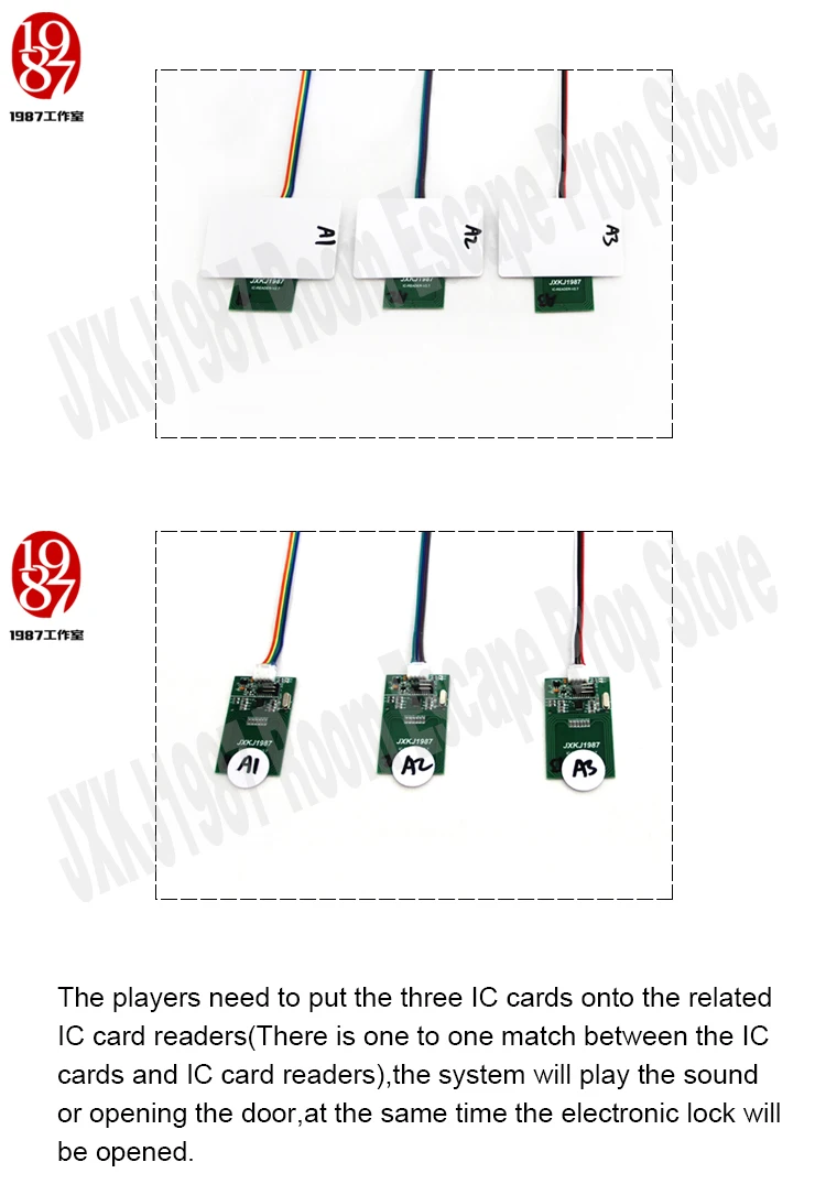 Relacionamento para Desbloquear com Áudio ic em um a um Rfid Prop Sala Escapar Aventureiro Jogo Colocar Quatro Cartões Jxkj1987 5 Cheap adventure
