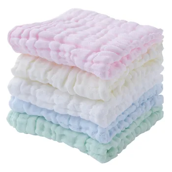 

5Pcs Baby 100% Cotton Saliva Towel Toalha Rectangle Newborn Six-layer Baby Boys Girls Gauze Baby Wash Towels Maternal Toalha