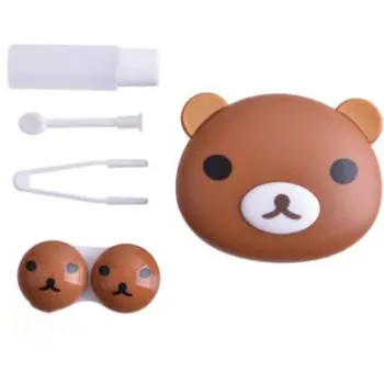 

Portable Animal Shaped Bottle Contact Lens Case Press Container Holder Beauty Mirror Storage Box for Travel and Spare Cases