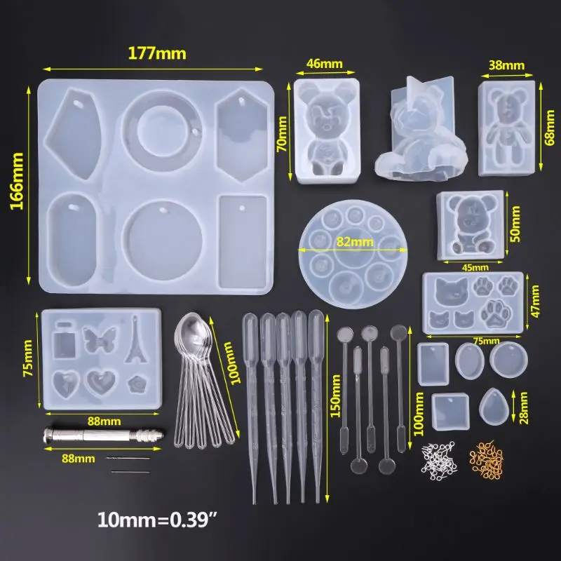 1 комплект силиконовая формочка в виде животного поделка Рукоделие Набор для изготовления медвежонка кролика коготь Форма ожерелье кулон