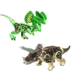 2 шт. Парк Юрского периода Динозавр тираннозавр рекс индомус Рекс индораптор строительные блоки кирпичи экшн игрушка-подарок для детей