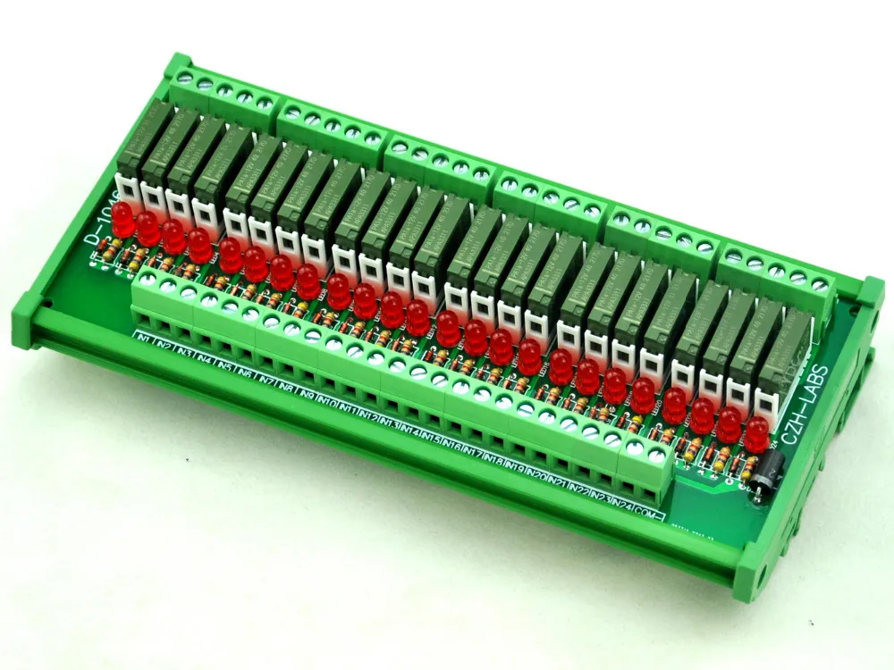 

Slim DIN Rail Mount DC12V Source/PNP 32 SPST-NO 5A Power Relay Module, APAN3112
